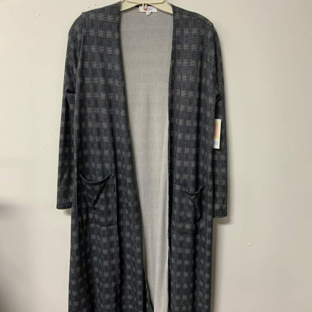 Lula Roe (S) blk wh chk NWT jacket